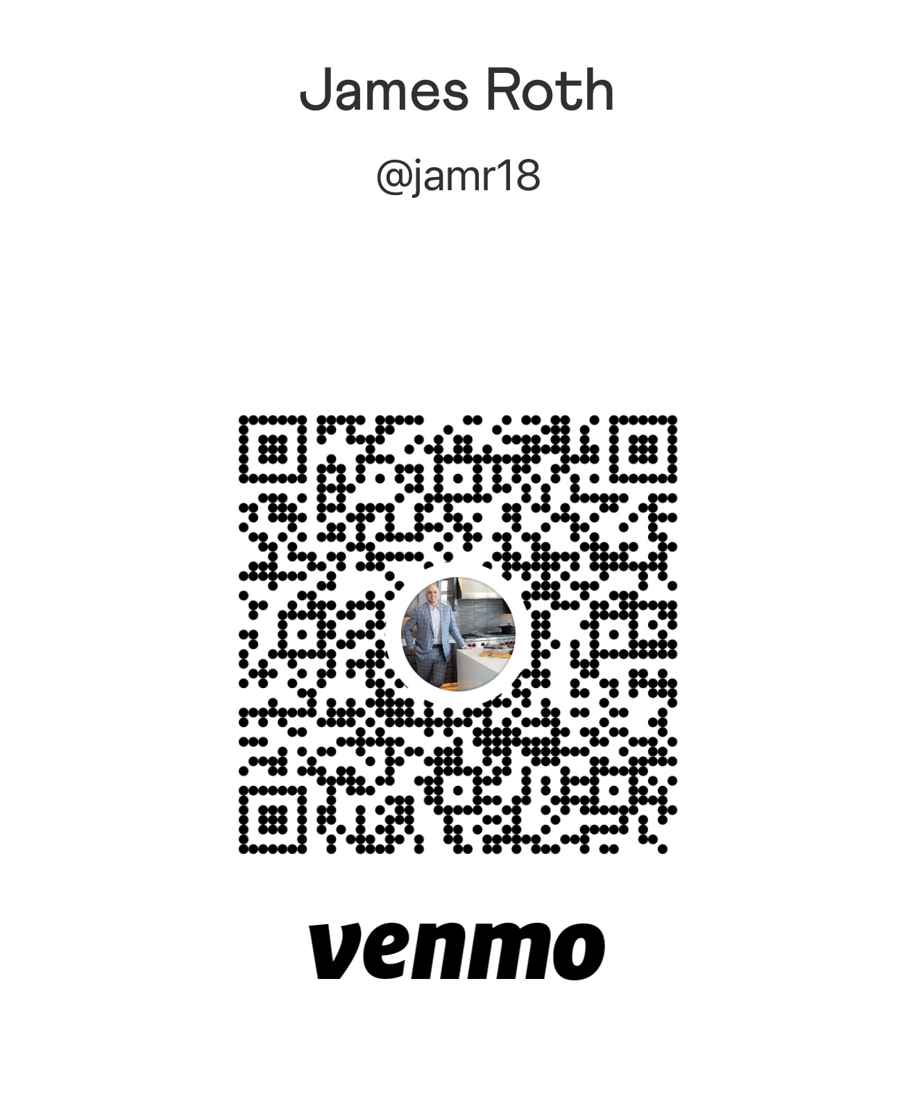 Venmo QR code for James Roth (@jamr18)